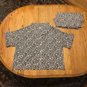 NWOT Cuddl Duds Navy and White Super Soft Short Sleeve Pajama Set - Size XXL